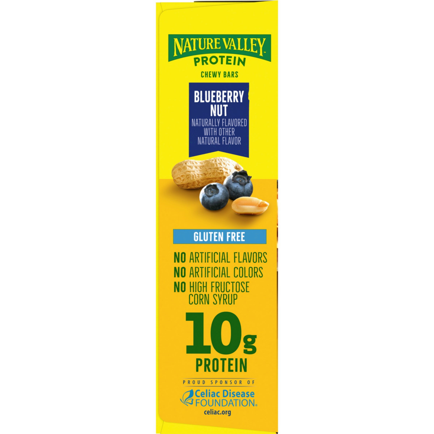 slide 3 of 6, Nature Valley Protein Granola Bars, Blueberry Nut, Chewy Snack Bars, 5 Bars, 7.1 OZ, 5 ct; 1.42 oz
