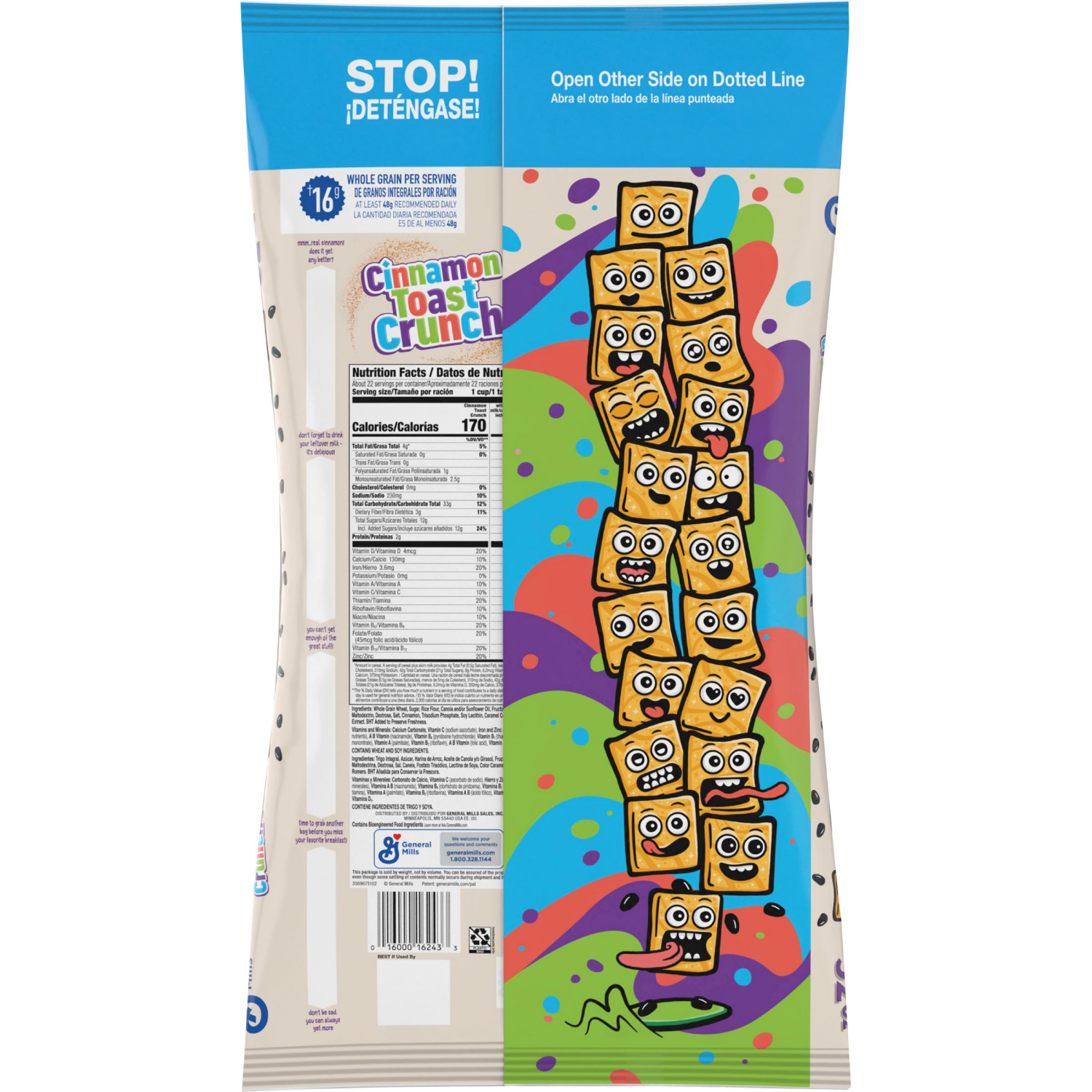 slide 3 of 5, Cinnamon Toast Crunch Breakfast Cereal, Crispy Cinnamon Cereal, Value Bag, 32 oz, 2 lb