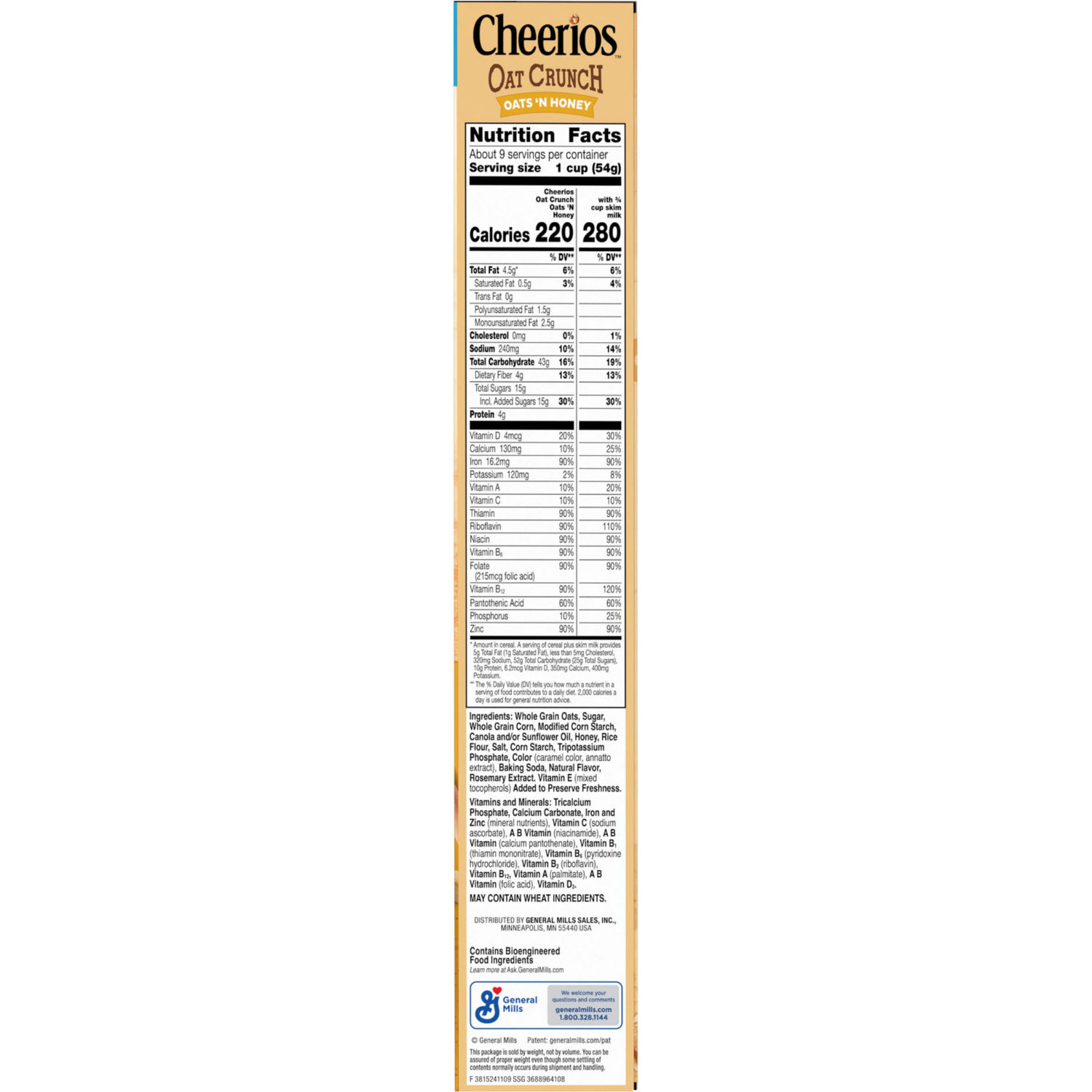 slide 5 of 8, Cheerios Oat Crunch Oats 'N Honey Breakfast Cereal, Made with Whole Grain, Large Size, 18.2 oz, 18.2 oz