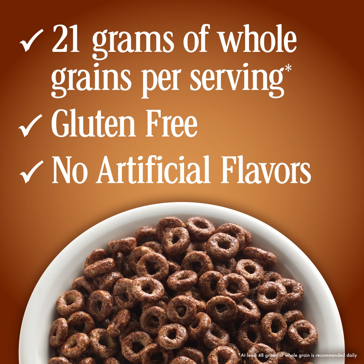 slide 5 of 5, Cheerios Chocolate Cheerios, Heart Healthy Gluten Free Breakfast Cereal, Made with Whole Grain Oats, Large Size, 14.3 oz, 14.3 oz