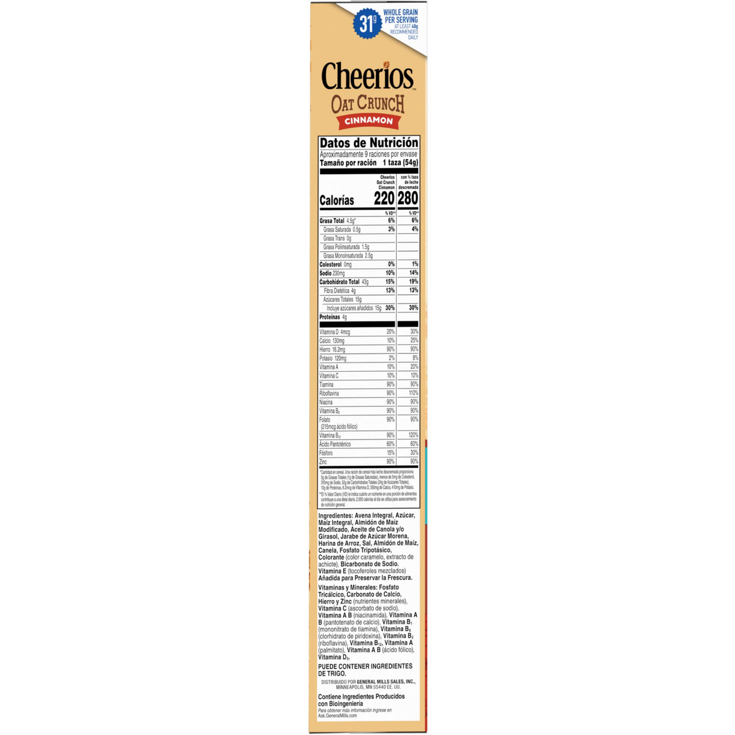 slide 4 of 8, Cheerios Oat Crunch Cinnamon Breakfast Cereal, Made with Whole Grain, Large Size, 18.2 oz, 18.2 oz