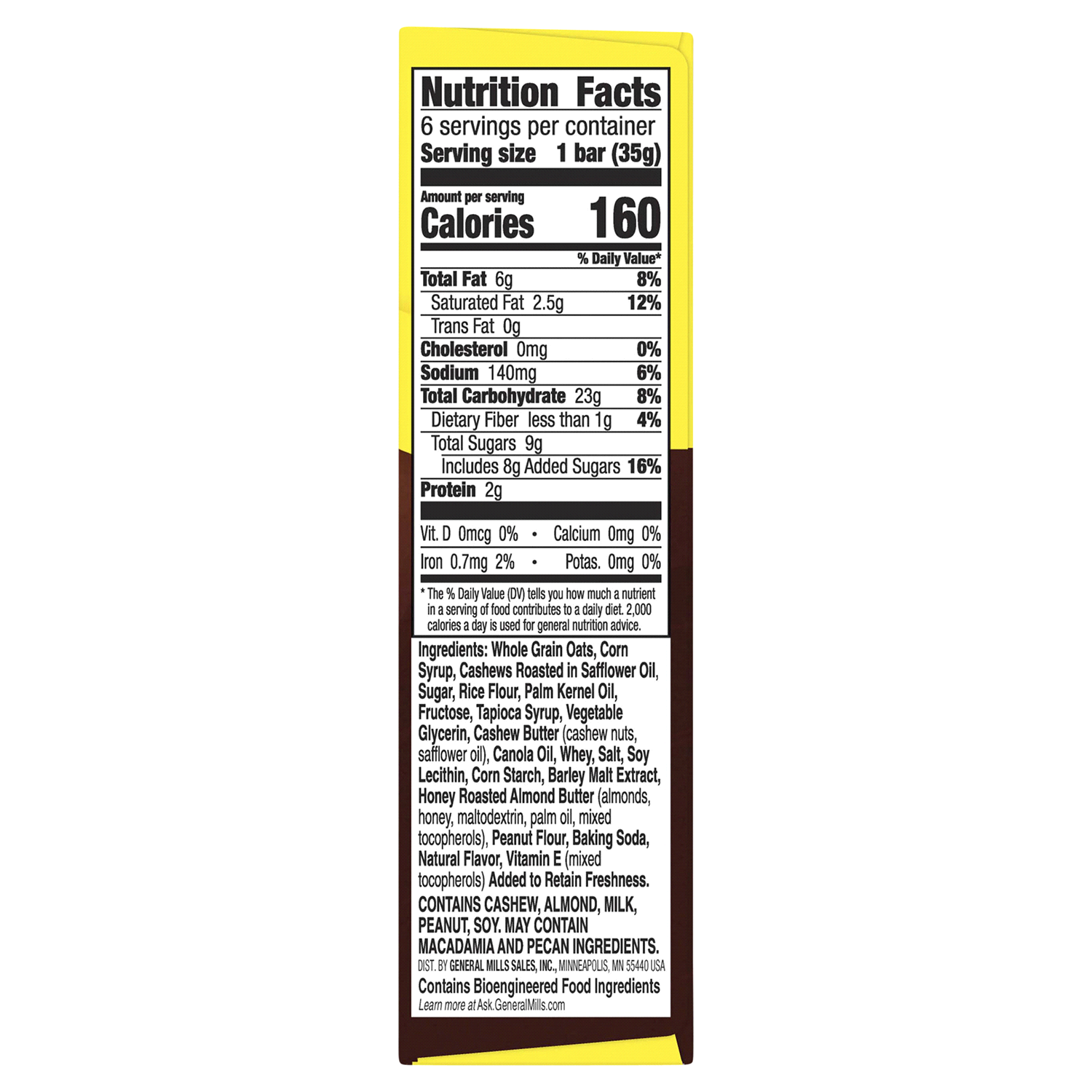 slide 2 of 2, Nature Valley Sweet and Salty Nut Granola Bars, Cashew, 6 Bars, 7.2 oz, 6 ct