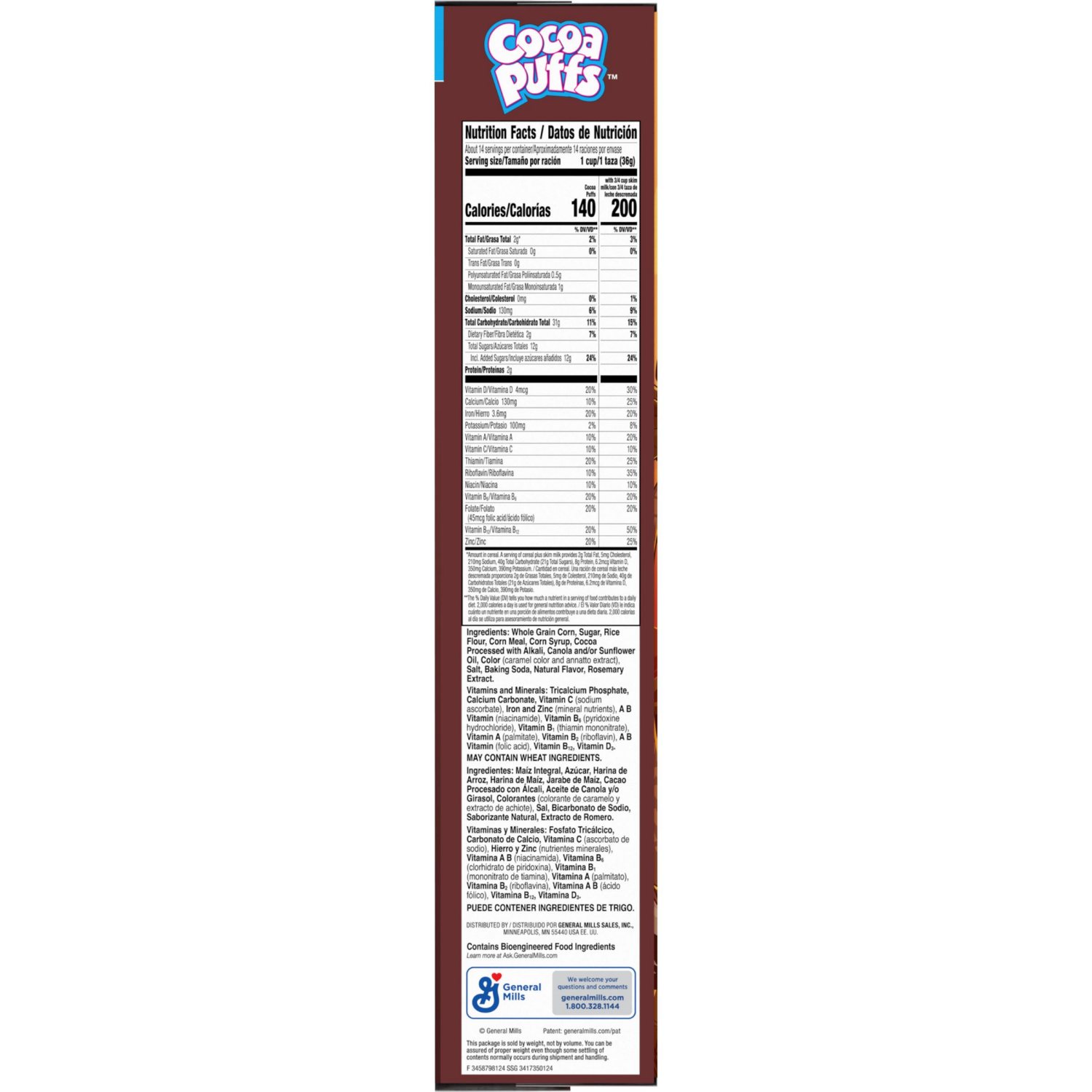slide 5 of 8, Cocoa Puffs, Chocolatey Breakfast Cereal, Made with Whole Grain, Family Size, 18.1 oz, 18.1 oz