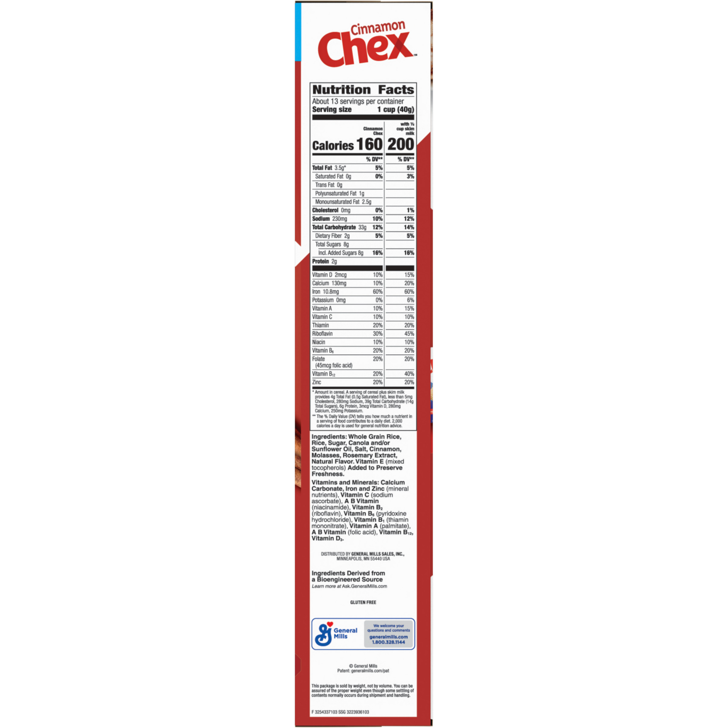 slide 4 of 8, Chex Cinnamon Chex Cereal, Gluten Free Breakfast Cereal, Made with Whole Grain, Family Size, 19.2 oz, 19.2 oz