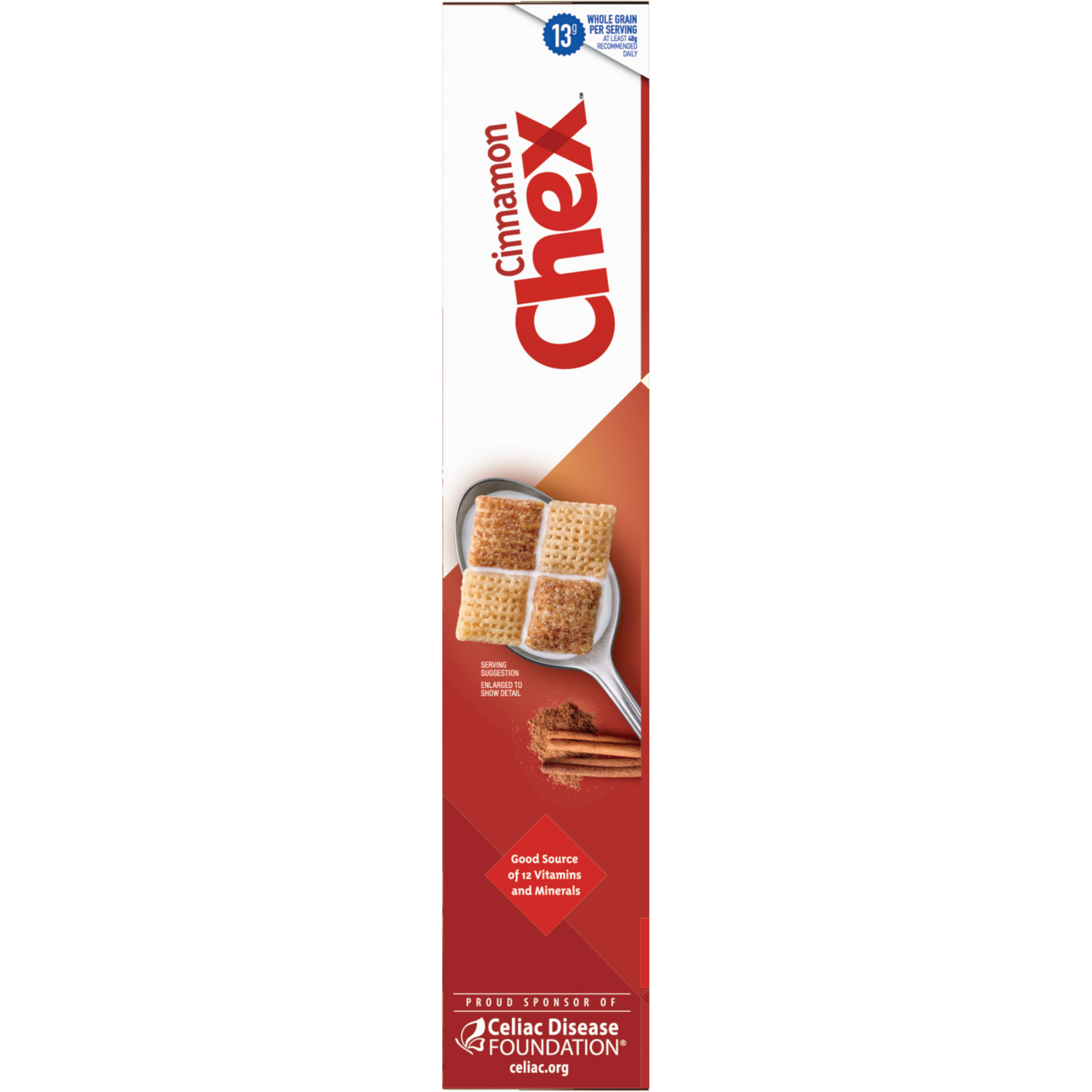 slide 5 of 8, Chex Cinnamon Chex Cereal, Gluten Free Breakfast Cereal, Made with Whole Grain, Family Size, 19.2 oz, 19.2 oz