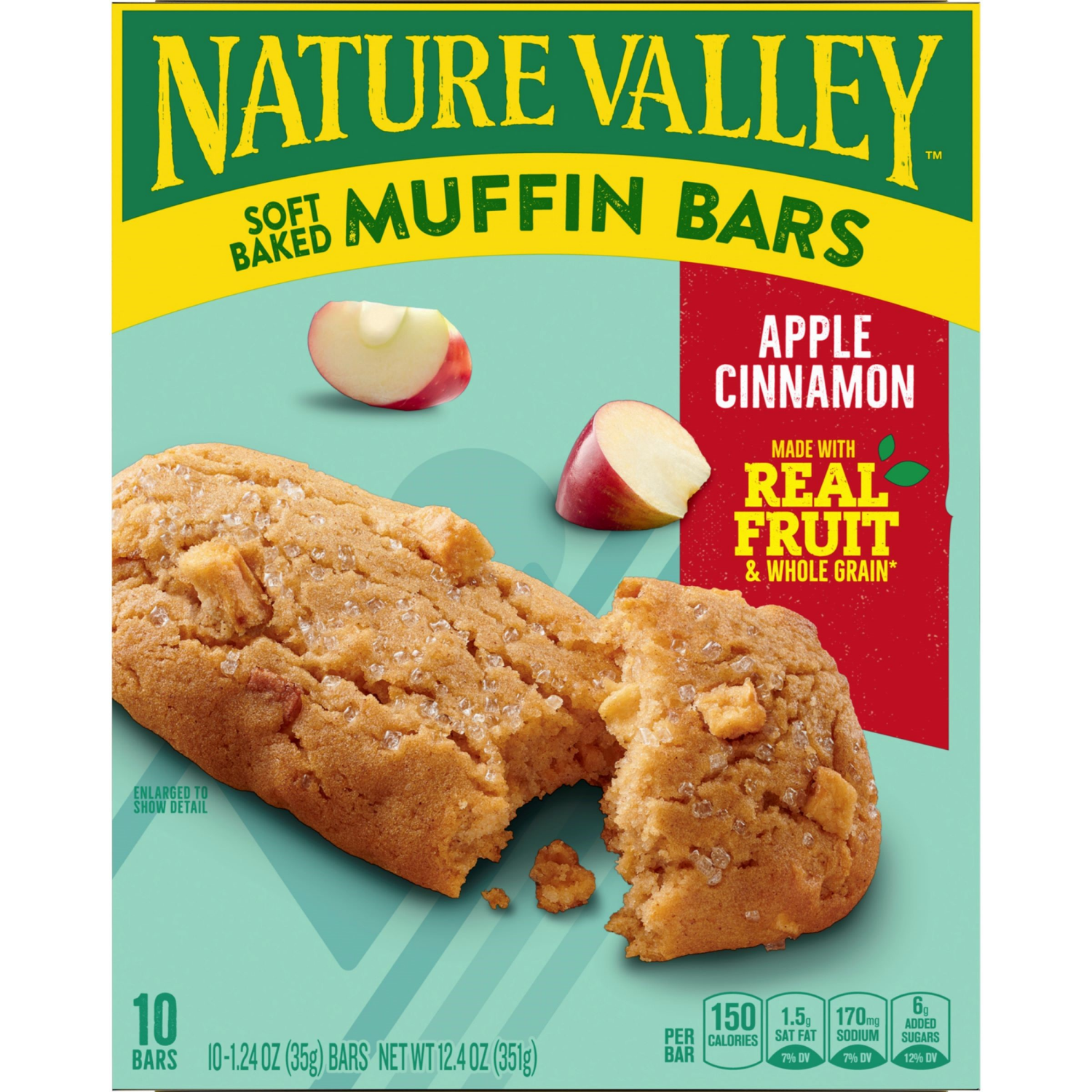 slide 2 of 6, Nature Valley Soft Baked Muffin Bars, Apple Cinnamon, Snack Bars, 10 Bars, 12.4 oz, 10 ct