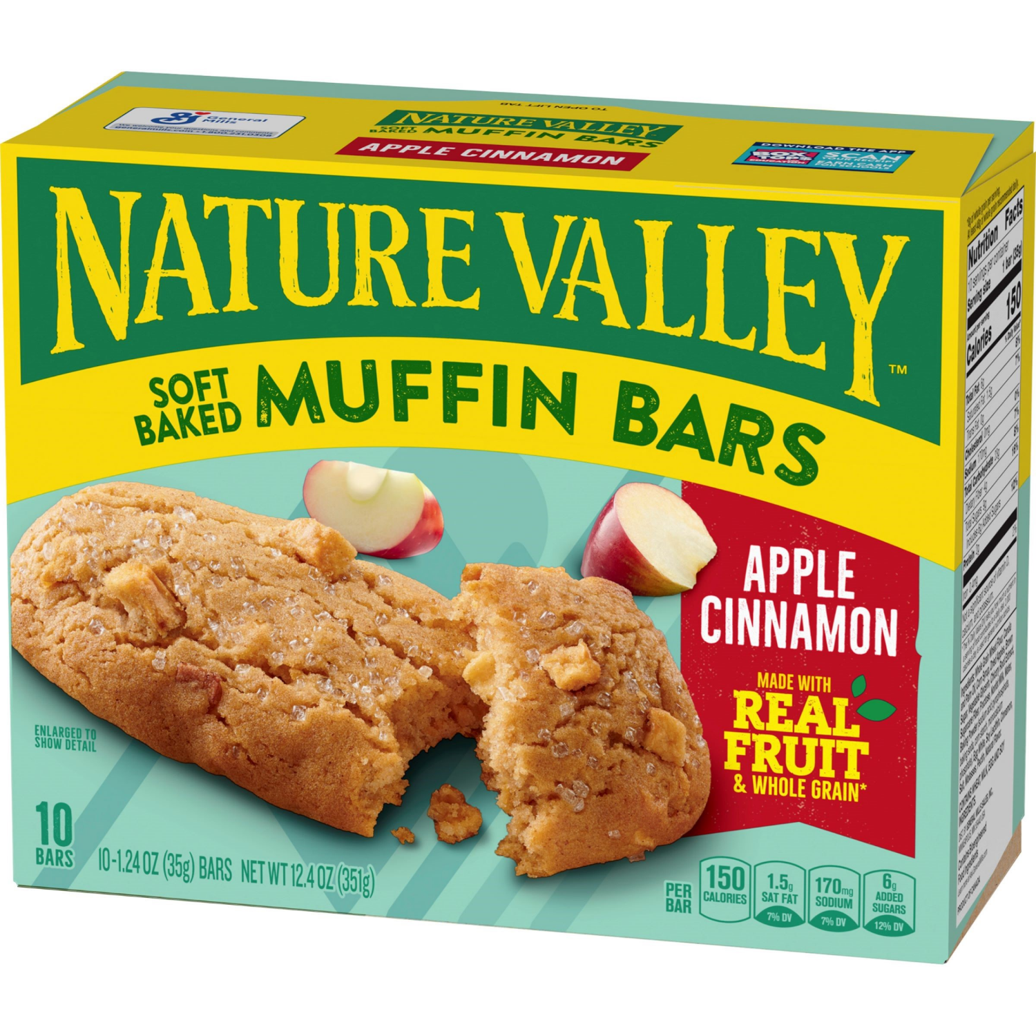 slide 6 of 6, Nature Valley Soft Baked Muffin Bars, Apple Cinnamon, Snack Bars, 10 Bars, 12.4 oz, 10 ct