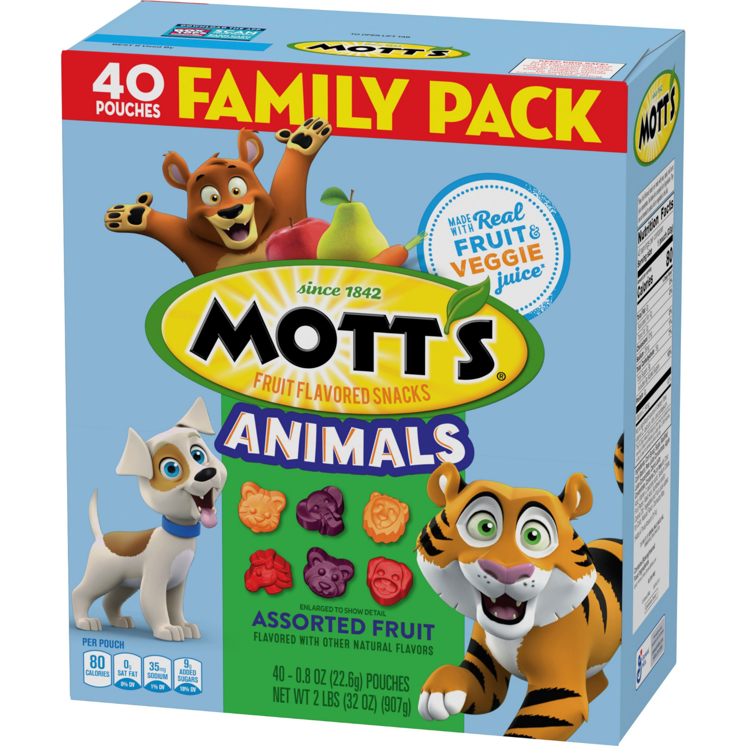 slide 5 of 6, Mott's Fruit Flavored Snacks, Animals Assorted Fruit, Gluten Free, 40 ct, 40 ct