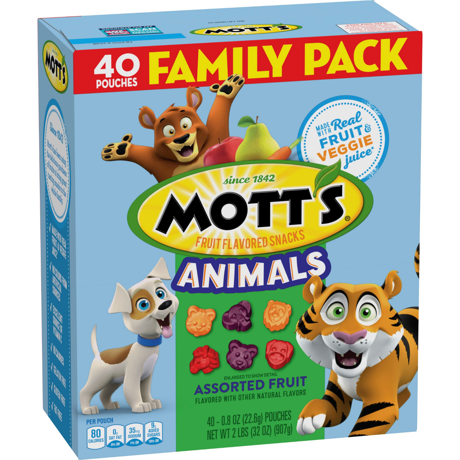 slide 6 of 6, Mott's Fruit Flavored Snacks, Animals Assorted Fruit, Gluten Free, 40 ct, 40 ct