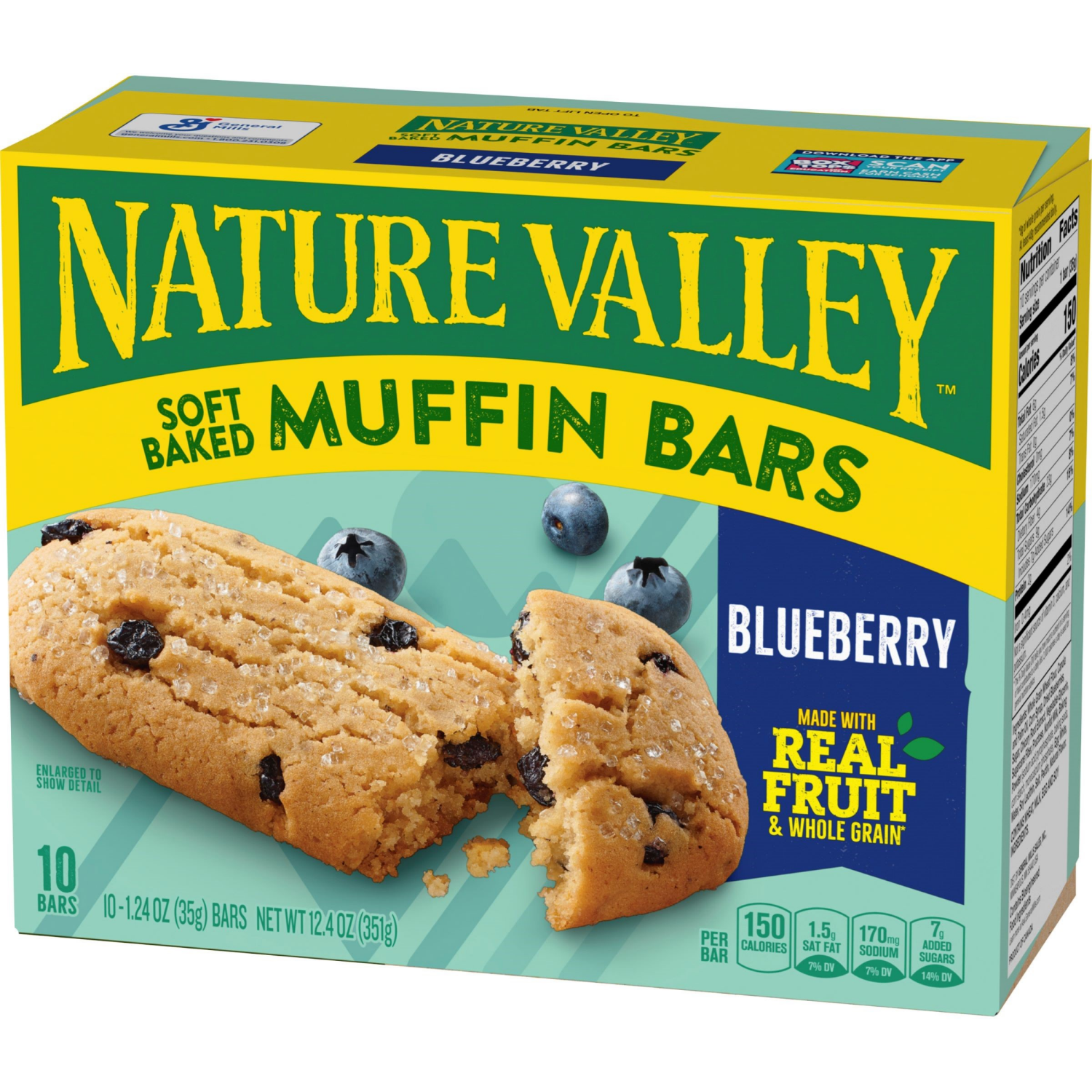 slide 6 of 6, Nature Valley Soft-Baked Muffin Bars, Blueberry, Snack Bars, 10 Bars, 12.4 OZ, 10 ct