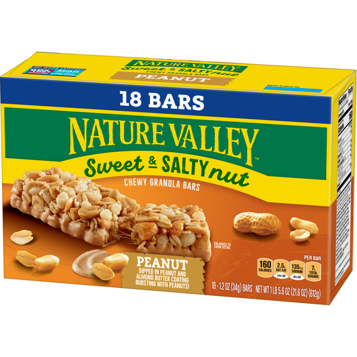slide 7 of 7, Nature Valley Granola Bars, Sweet and Salty Nut, Peanut, 18 Bars, 21.6 OZ, 18 ct