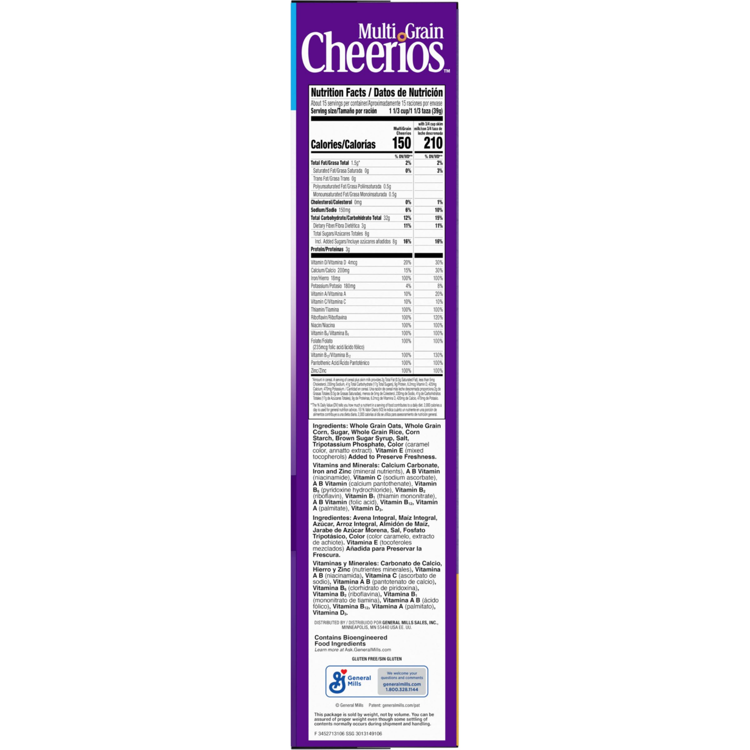 slide 5 of 8, Cheerios Multi Grain Cheerios, Heart Healthy Breakfast Cereal, Gluten Free, Giant Size, 20.6 oz, 20.6 oz
