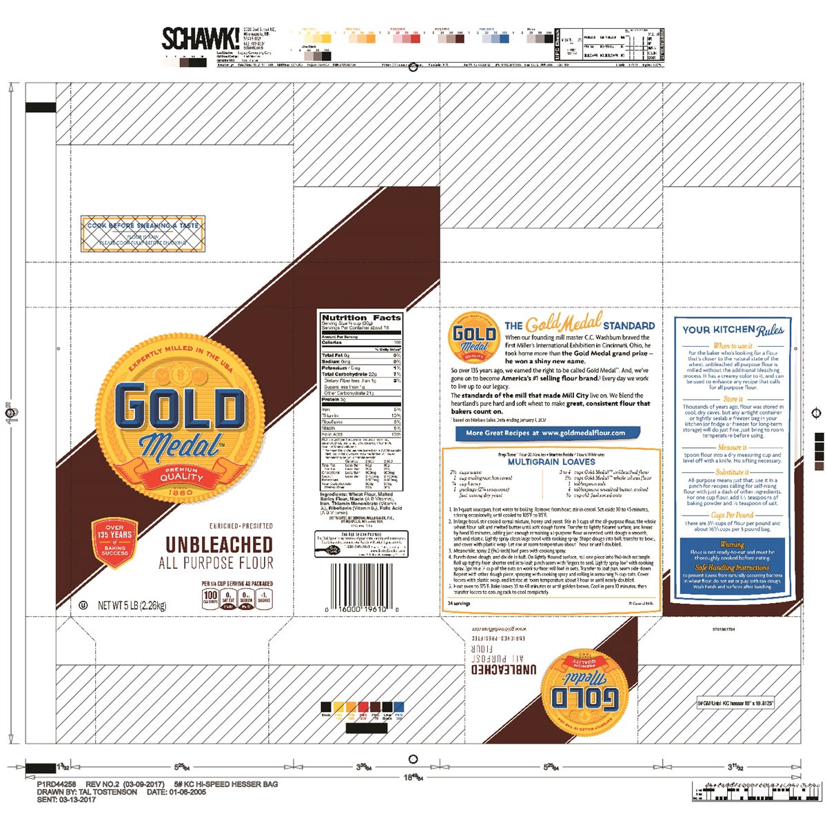 slide 2 of 2, Gold Medal Unbleached All Purpose Flour, 5 lb., 5 lb
