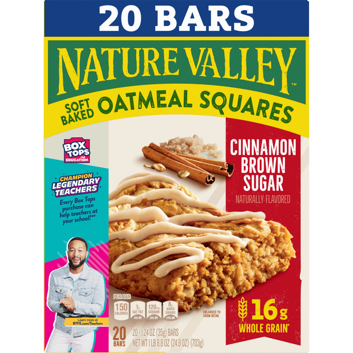 slide 2 of 6, Nature Valley Soft-Baked Oatmeal Squares, Cinnamon Brown Sugar, 20 Count, 24.8 OZ, 24.8 oz