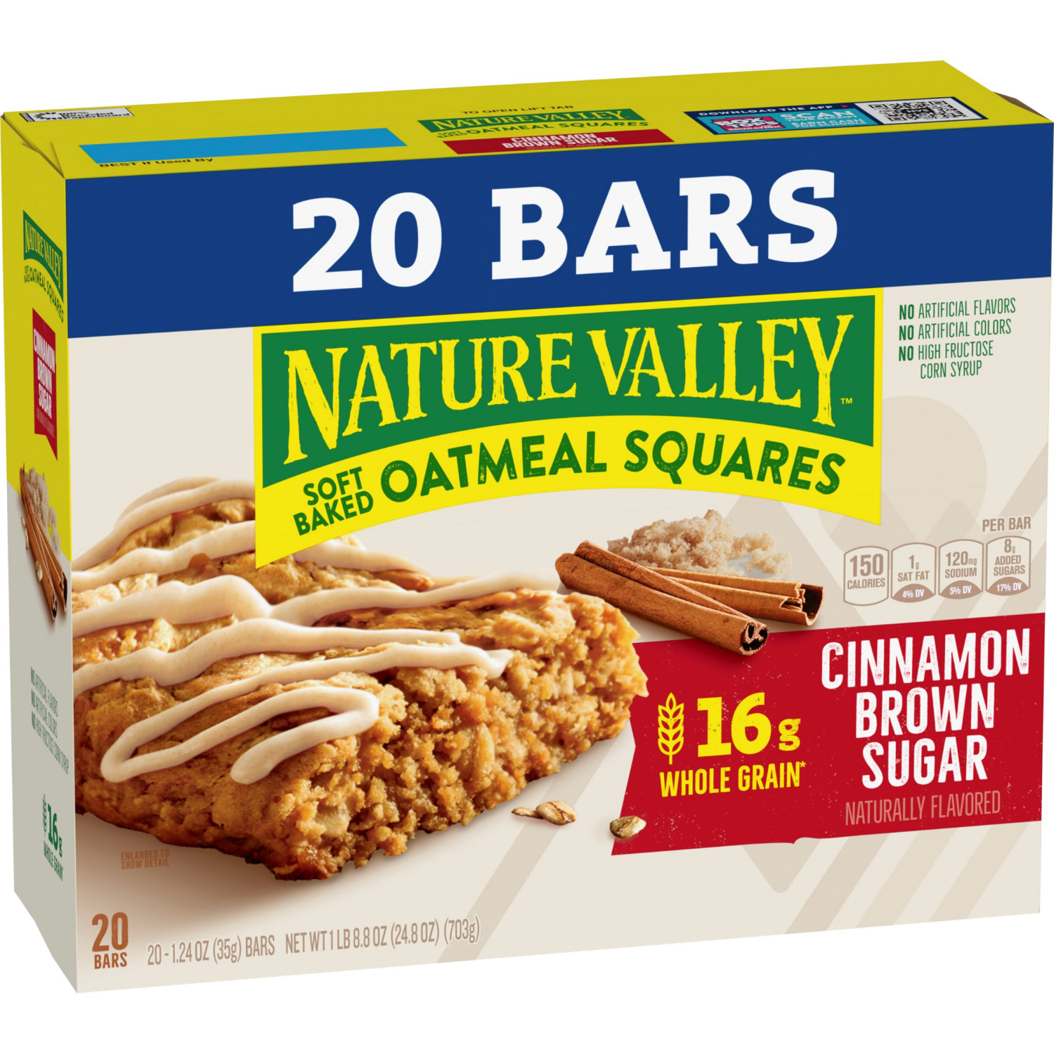 slide 5 of 6, Nature Valley Soft-Baked Oatmeal Squares, Cinnamon Brown Sugar, 20 Count, 24.8 OZ, 24.8 oz