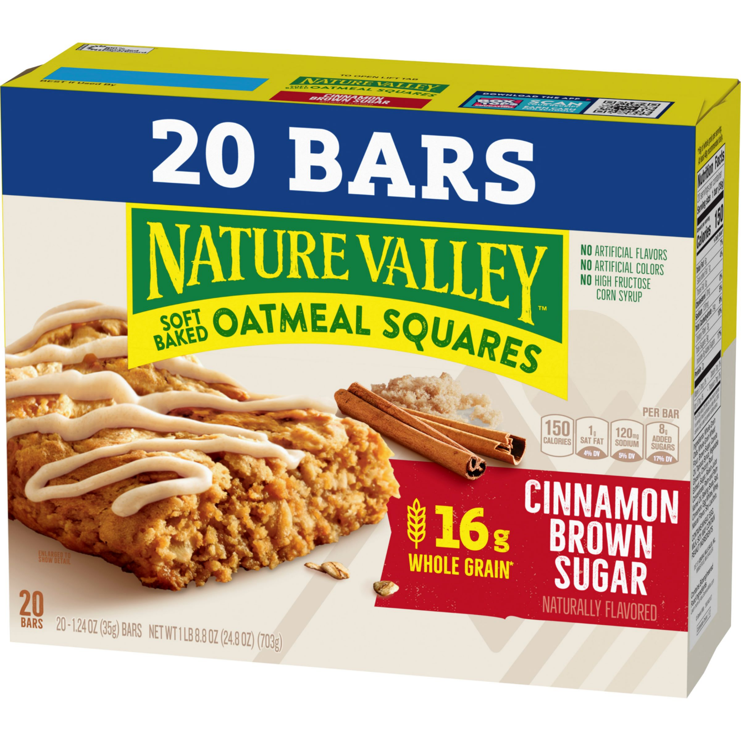 slide 6 of 6, Nature Valley Soft-Baked Oatmeal Squares, Cinnamon Brown Sugar, 20 Count, 24.8 OZ, 24.8 oz