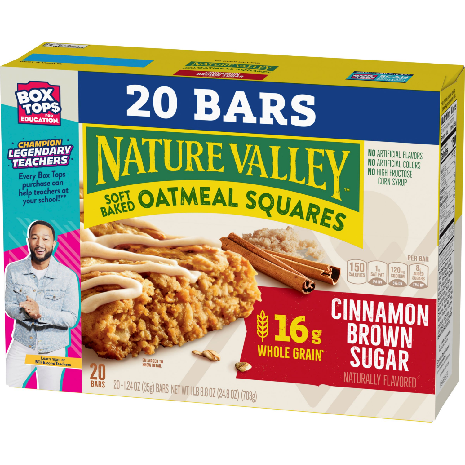 slide 6 of 6, Nature Valley Soft-Baked Oatmeal Squares, Cinnamon Brown Sugar, 20 Count, 24.8 OZ, 24.8 oz