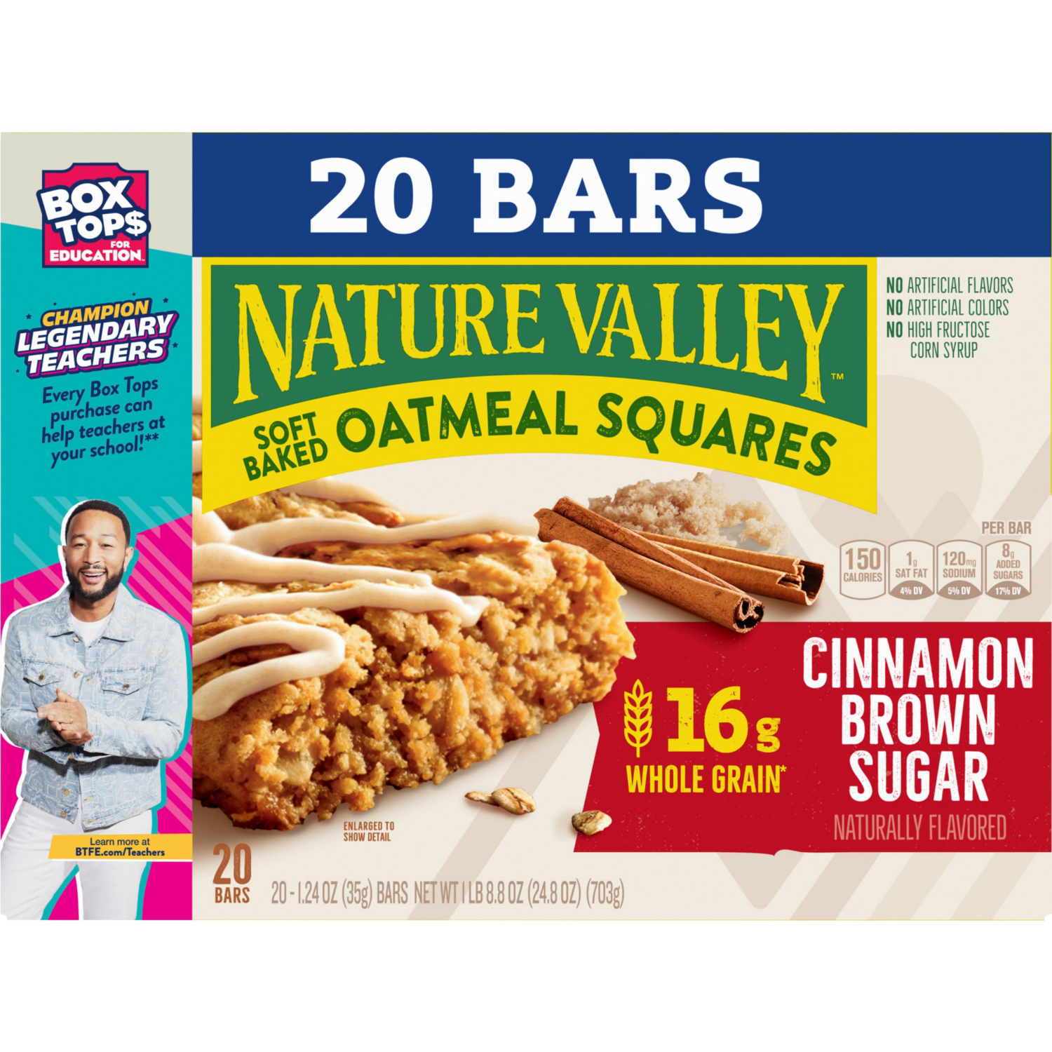 slide 1 of 6, Nature Valley Soft-Baked Oatmeal Squares, Cinnamon Brown Sugar, 20 Count, 24.8 OZ, 24.8 oz