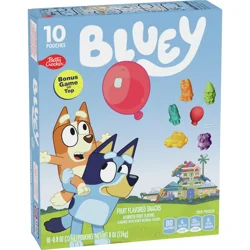 Betty Crocker Bluey Fruit Flavored Snacks, Treat Pouches, Gluten Free Snack, 10 Ct, 8 oz