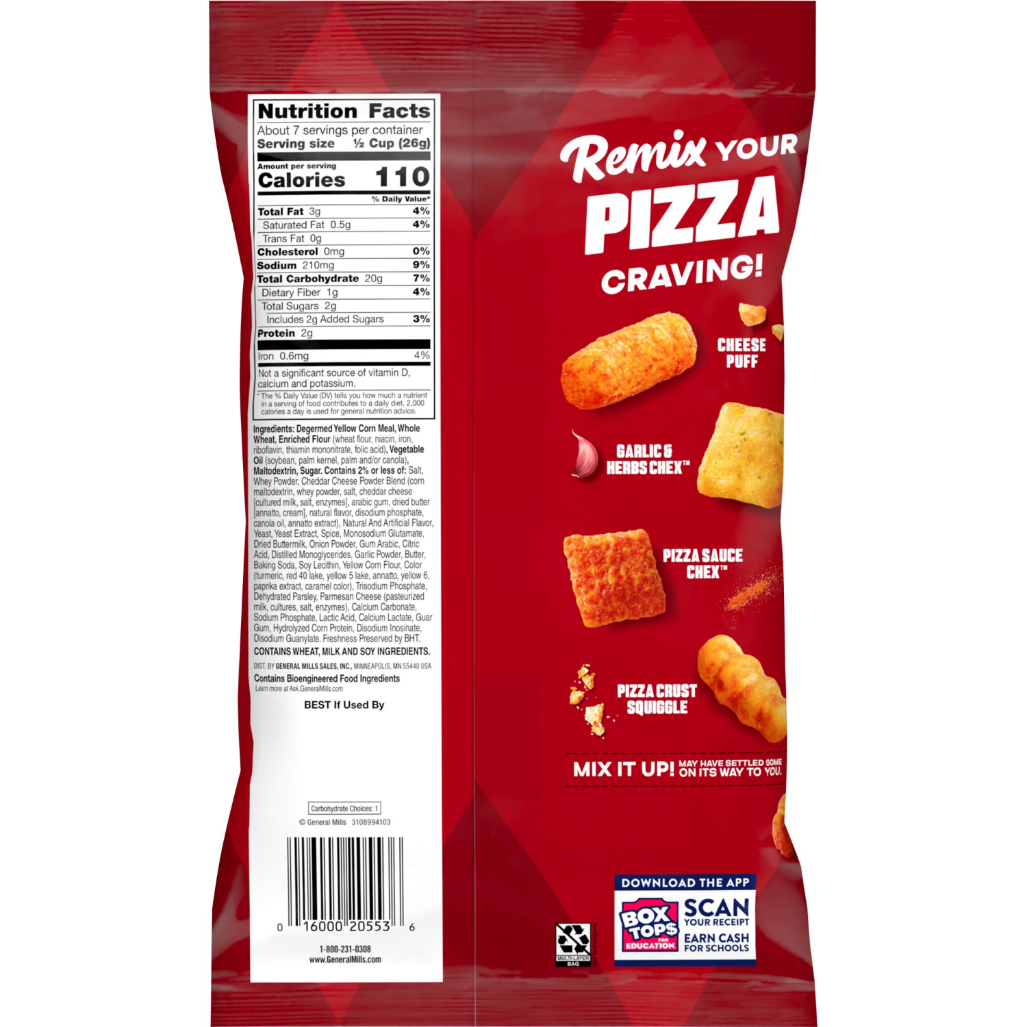 slide 2 of 8, Chex Mix Snack Mix, Remix Cheesy Pizza, Snack Bag, 7 oz, 7 oz
