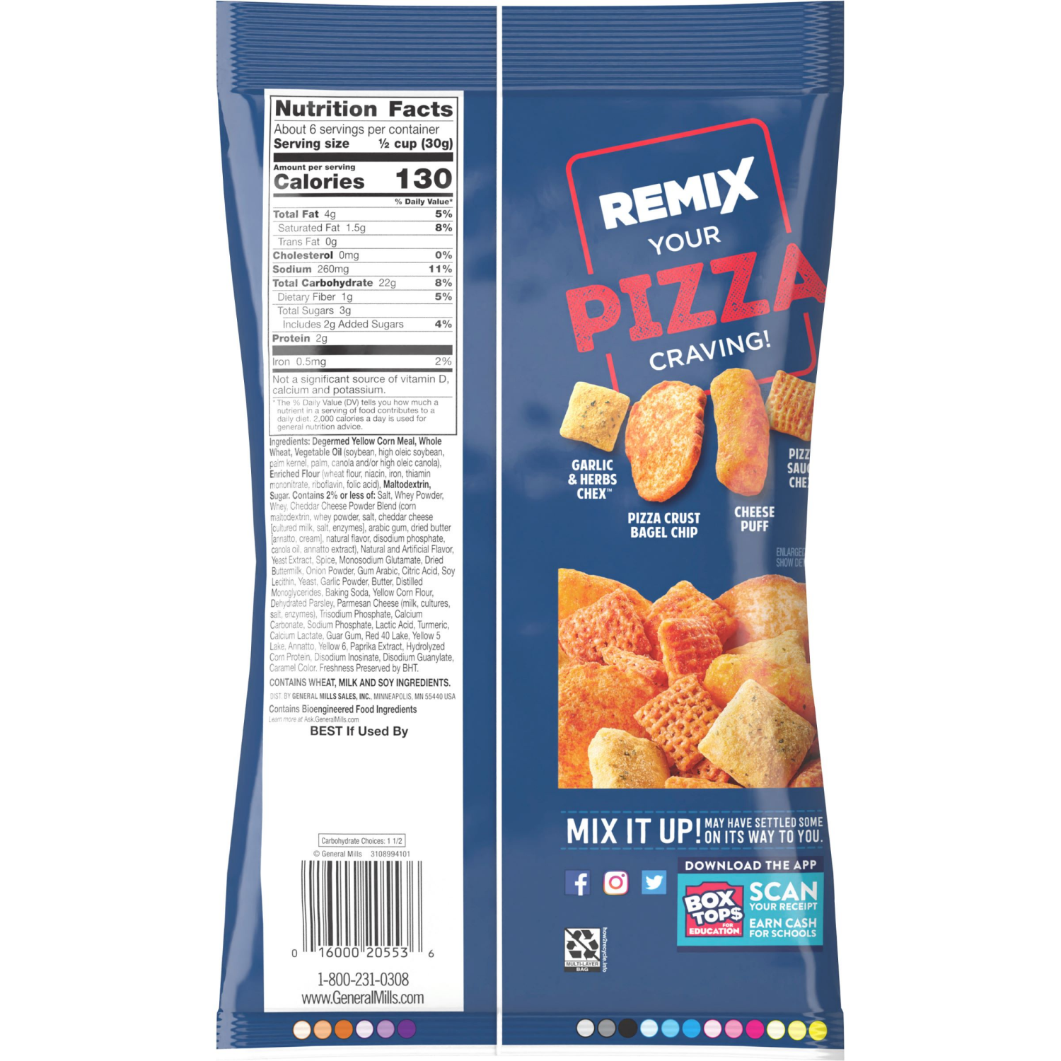 slide 2 of 8, Chex Mix Snack Mix, Remix Cheesy Pizza, Snack Bag, 7 oz, 7 oz