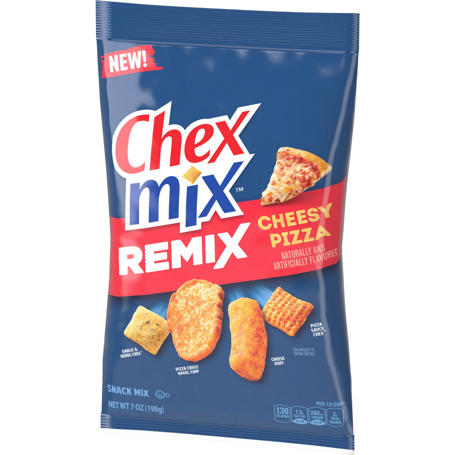 slide 6 of 8, Chex Mix Snack Mix, Remix Cheesy Pizza, Snack Bag, 7 oz, 7 oz