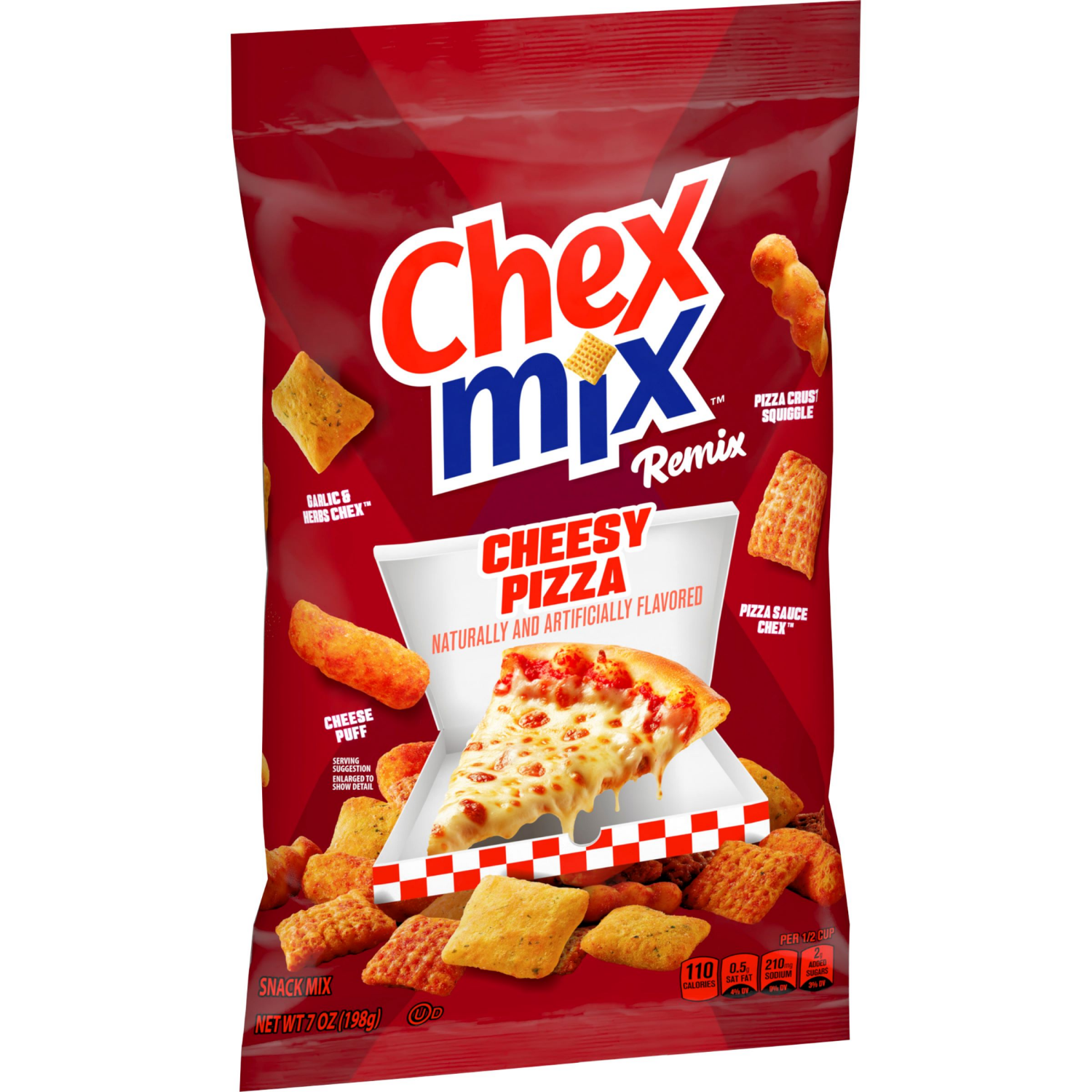 slide 6 of 8, Chex Mix Snack Mix, Remix Cheesy Pizza, Snack Bag, 7 oz, 7 oz