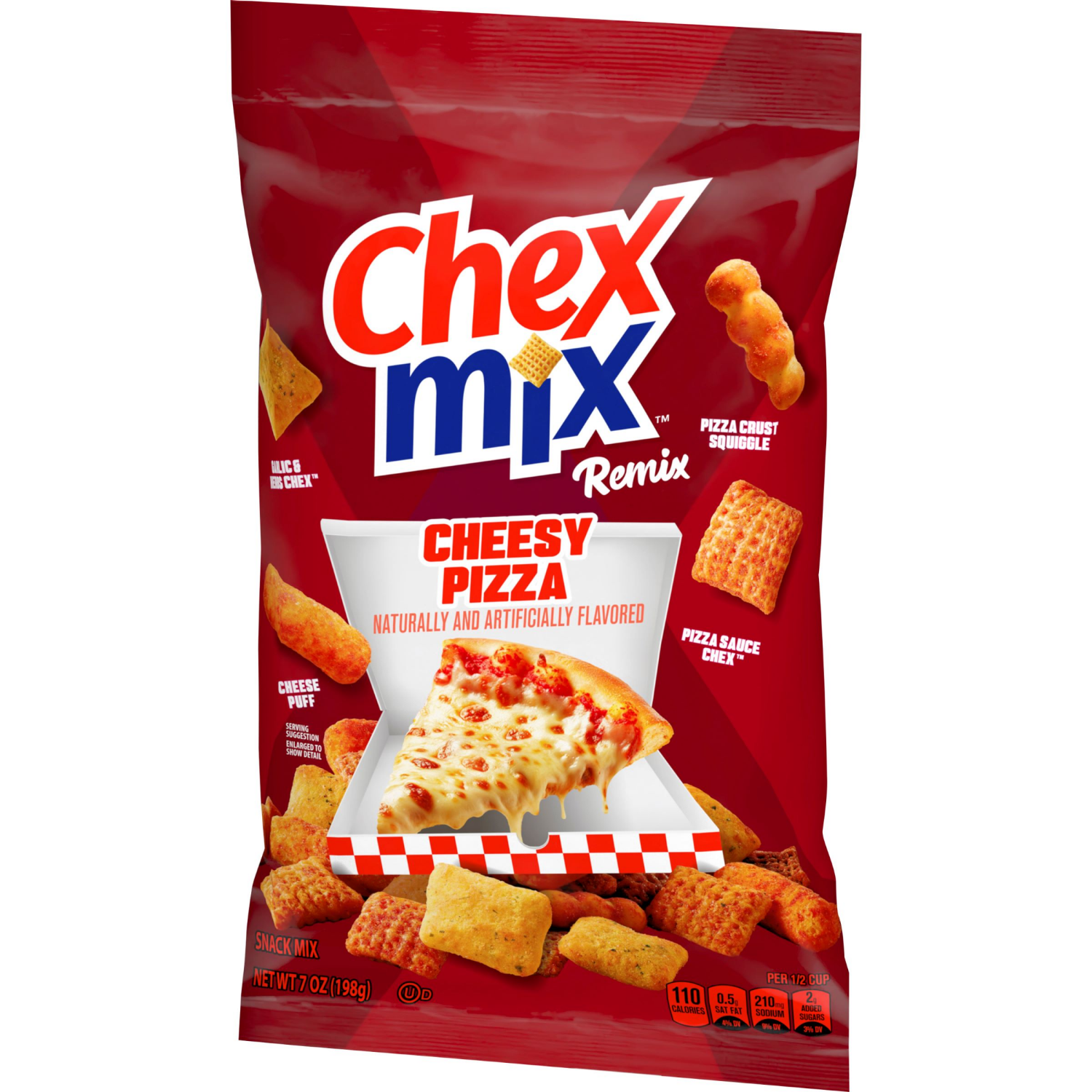 slide 7 of 8, Chex Mix Snack Mix, Remix Cheesy Pizza, Snack Bag, 7 oz, 7 oz