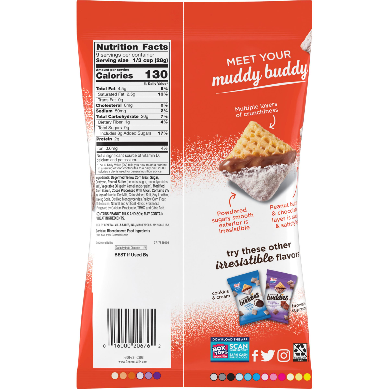 slide 2 of 6, Chex Mix Muddy Buddies Peanut Butter and Chocolate Snack Mix, Snacks, 9 oz, 9 oz