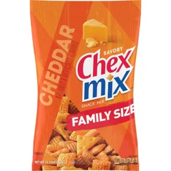 Chex Mix Cheddar Snack Mix, Savory Snack Bag, Family Size, 13.5 oz