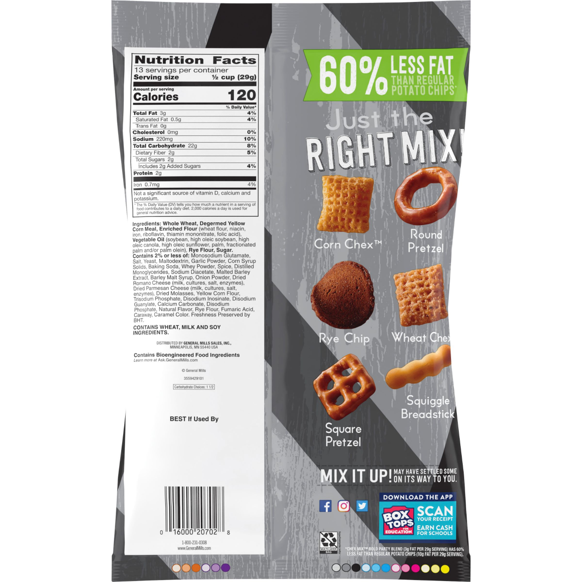 slide 2 of 2, Chex Mix Bold Garlic and Herb Snack Mix, Family Size, Snacks, 13.5 oz, 13.5 oz