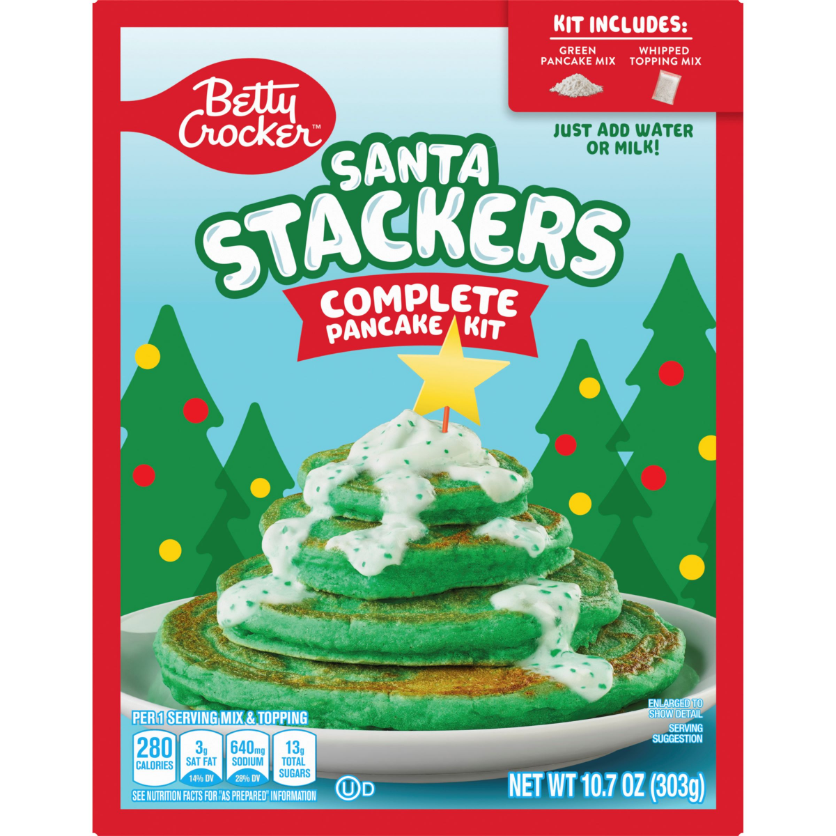 slide 1 of 17, Betty Crocker Santa Stackers Complete Pancake Kit, 10.7 oz