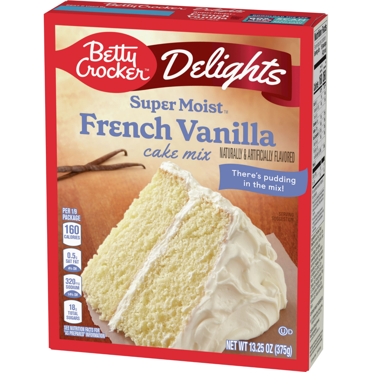 slide 3 of 6, Betty Crocker Delights Super Moist French Vanilla Cake Mix, Holiday Baking, 13.25 oz, 13.25 oz