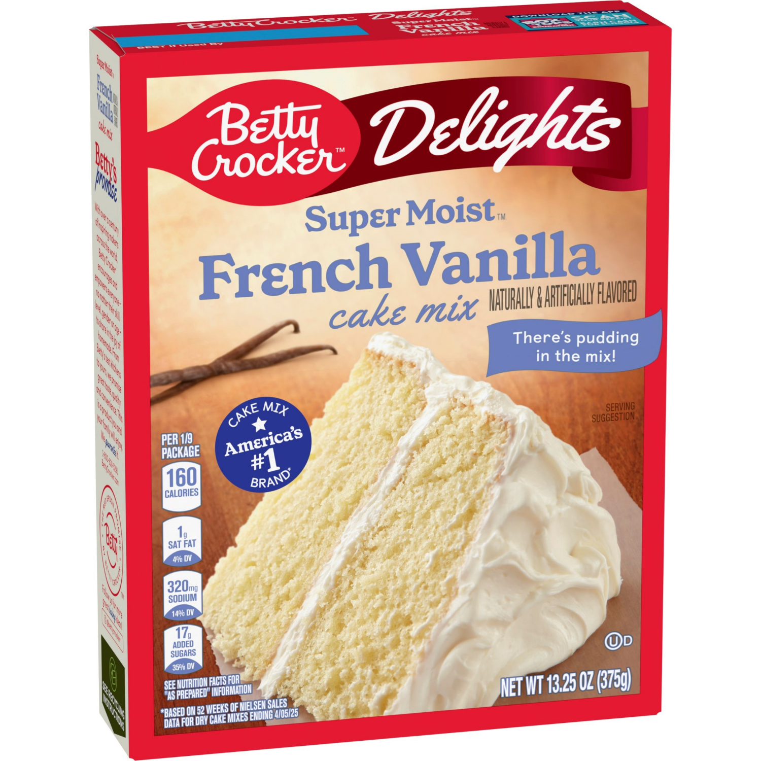 slide 5 of 6, Betty Crocker Delights Super Moist French Vanilla Cake Mix, Holiday Baking, 13.25 oz, 13.25 oz