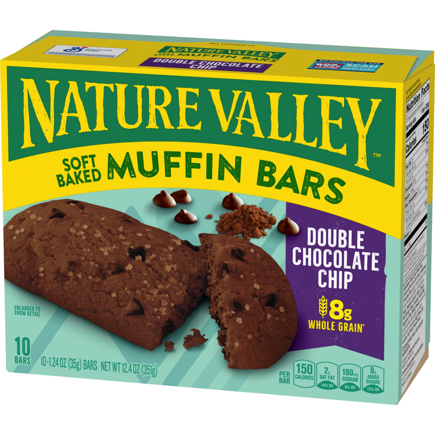 slide 6 of 6, Nature Valley Soft Baked Muffin Bars, Double Chocolate Chip, Made With Whole Grain- 10 ct, 10 ct