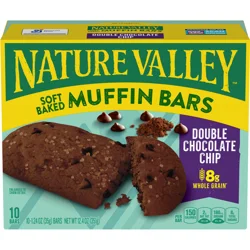 Nature Valley Soft Baked Muffin Bars, Double Chocolate Chip, Made With Whole Grain- 10 ct