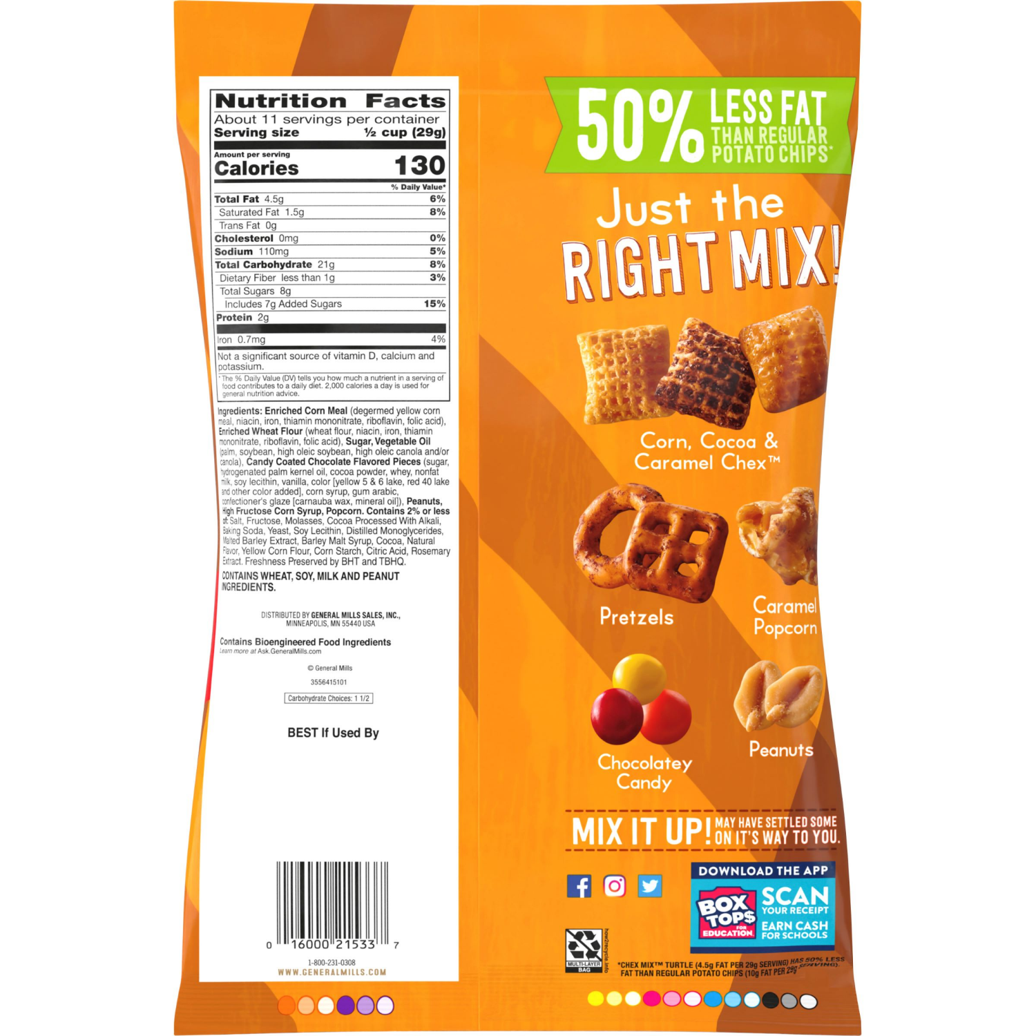 slide 2 of 2, Chex Mix Turtle Snack Mix, Indulgent Snacks, Family Size, 13.5 oz, 13.5 oz