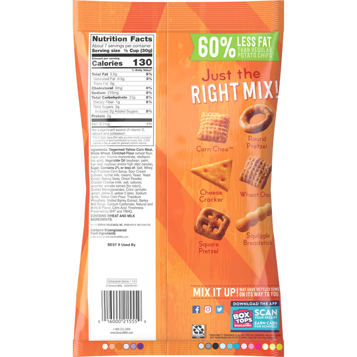 slide 2 of 4, Chex Mix Cheddar Snack Mix, Savory Snack Bag, 8 oz, 8 oz