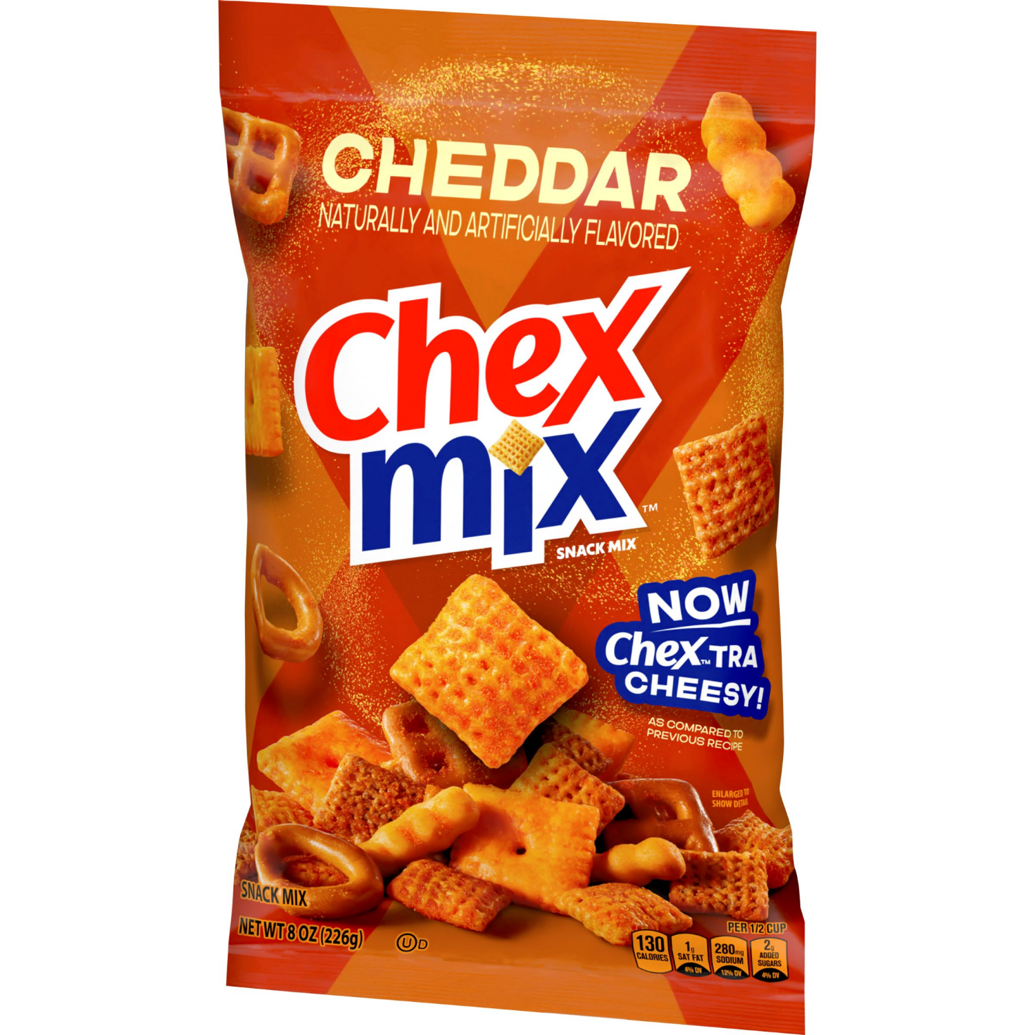 slide 4 of 4, Chex Mix Cheddar Snack Mix, Savory Snack Bag, 8 oz, 8 oz