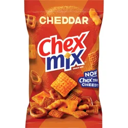Chex Mix Cheddar Snack Mix, Savory Snack Bag, 8 oz