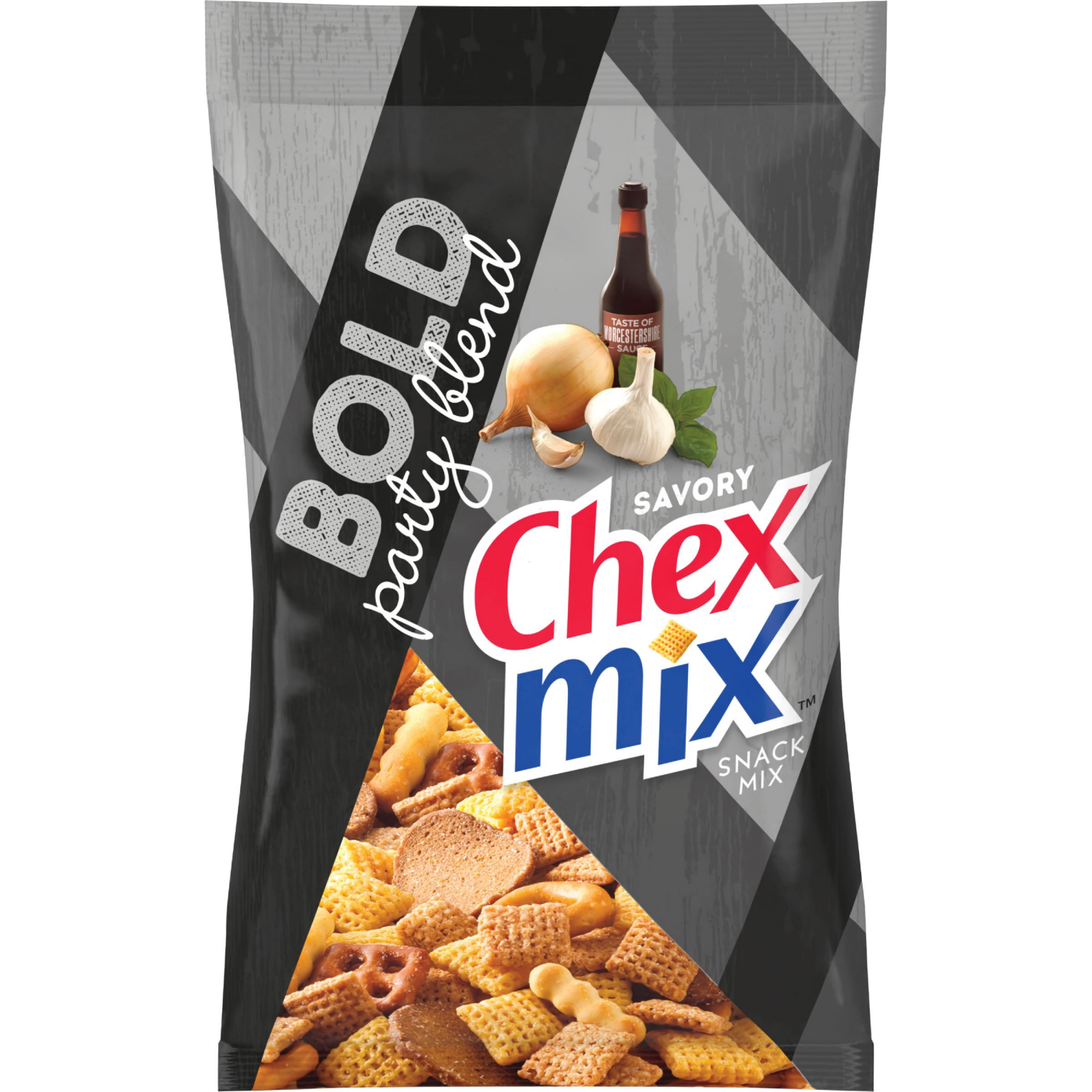 slide 1 of 2, Chex Mix Bold Garlic and Herb Snack Mix, Snacks, 8 oz, 8 oz