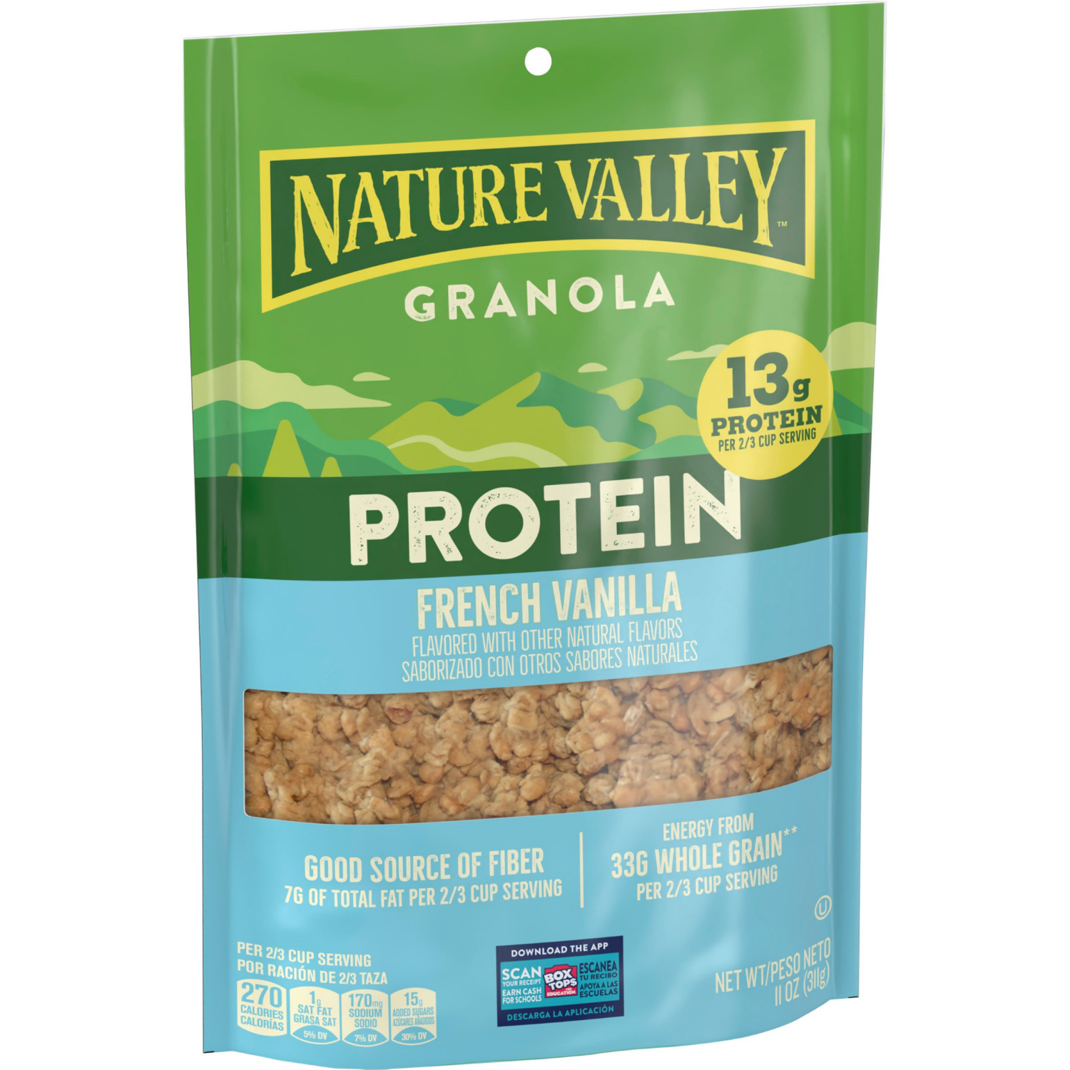 slide 6 of 8, Nature Valley Protein Granola, French Vanilla Granola, Resealable Snack Pouch, 11 oz, 11 oz