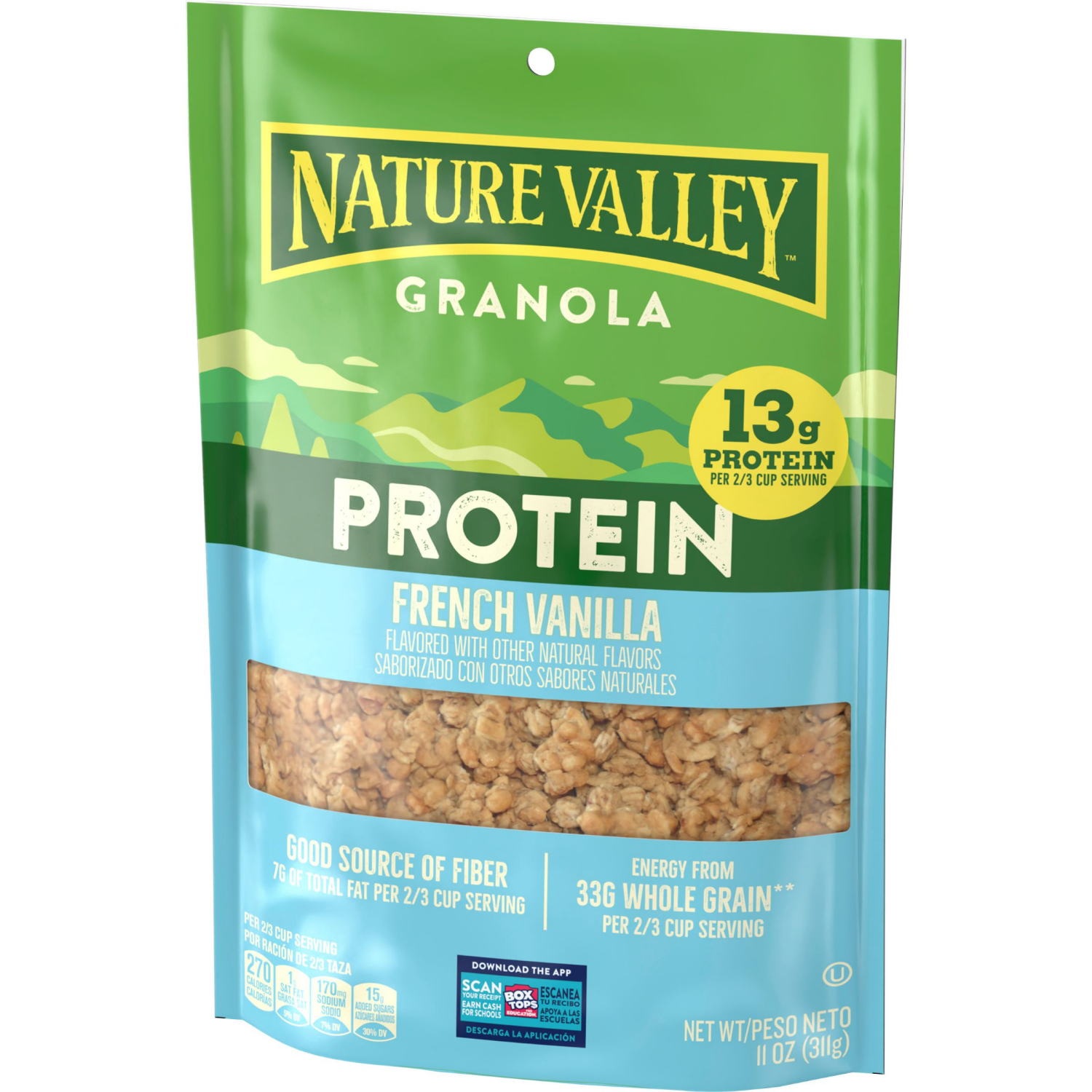 slide 7 of 8, Nature Valley Protein Granola, French Vanilla Granola, Resealable Snack Pouch, 11 oz, 11 oz