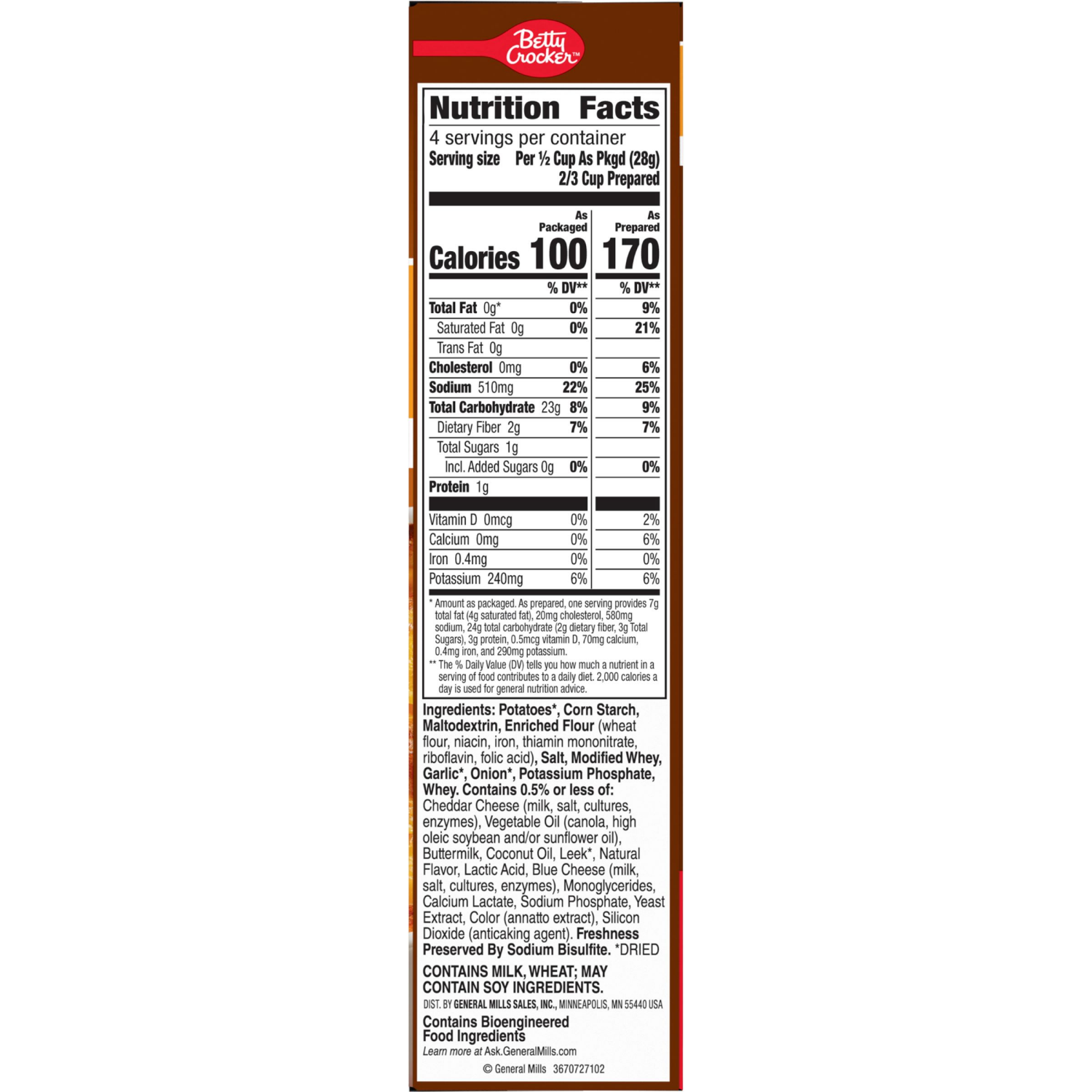 slide 3 of 5, Betty Crocker Au Gratin Casserole Potatoes, Made with Real Cheese, 4 oz Box, 4 oz