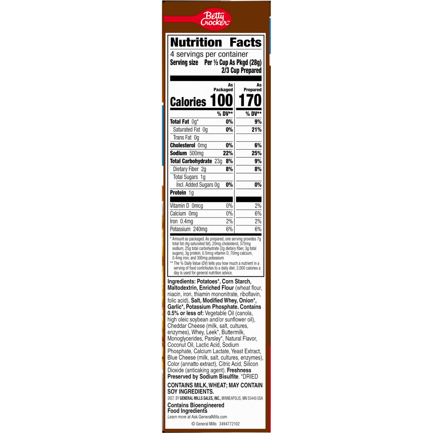 slide 3 of 5, Betty Crocker Scalloped Casserole Potatoes, Made with Real Cheese, 4 oz Box, 4 oz