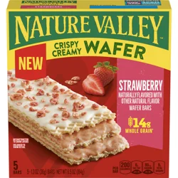 Nature Valley Crispy Creamy Wafer Bars, Strawberry, Whole Grain, 5 Bars, 6.5 oz