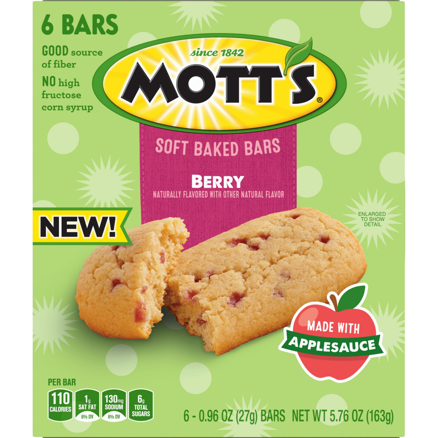 slide 2 of 6, Mott's Soft Baked Bars, Berry, Made With Applesauce- 6 ct, 6 ct