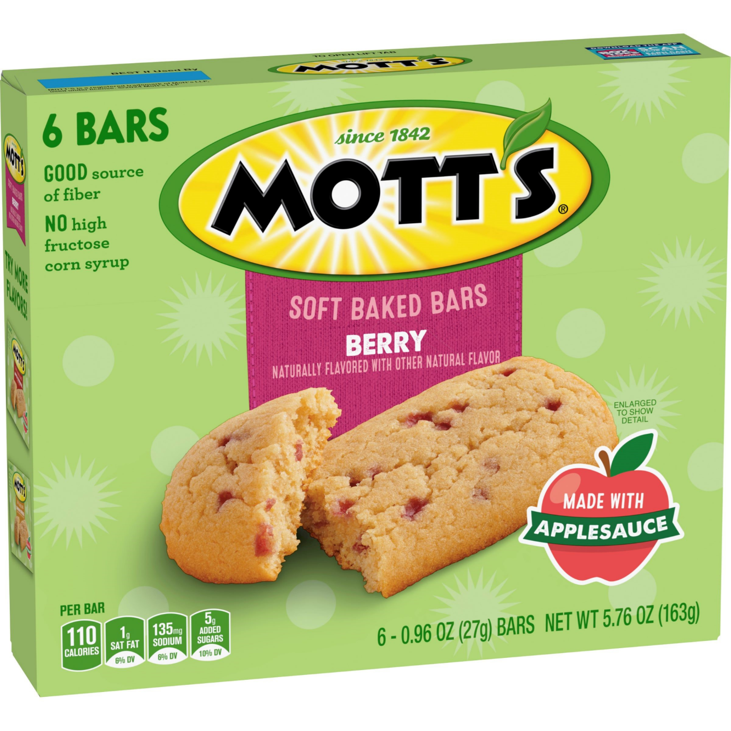 slide 5 of 6, Mott's Soft Baked Bars, Berry, Made With Applesauce- 6 ct, 6 ct