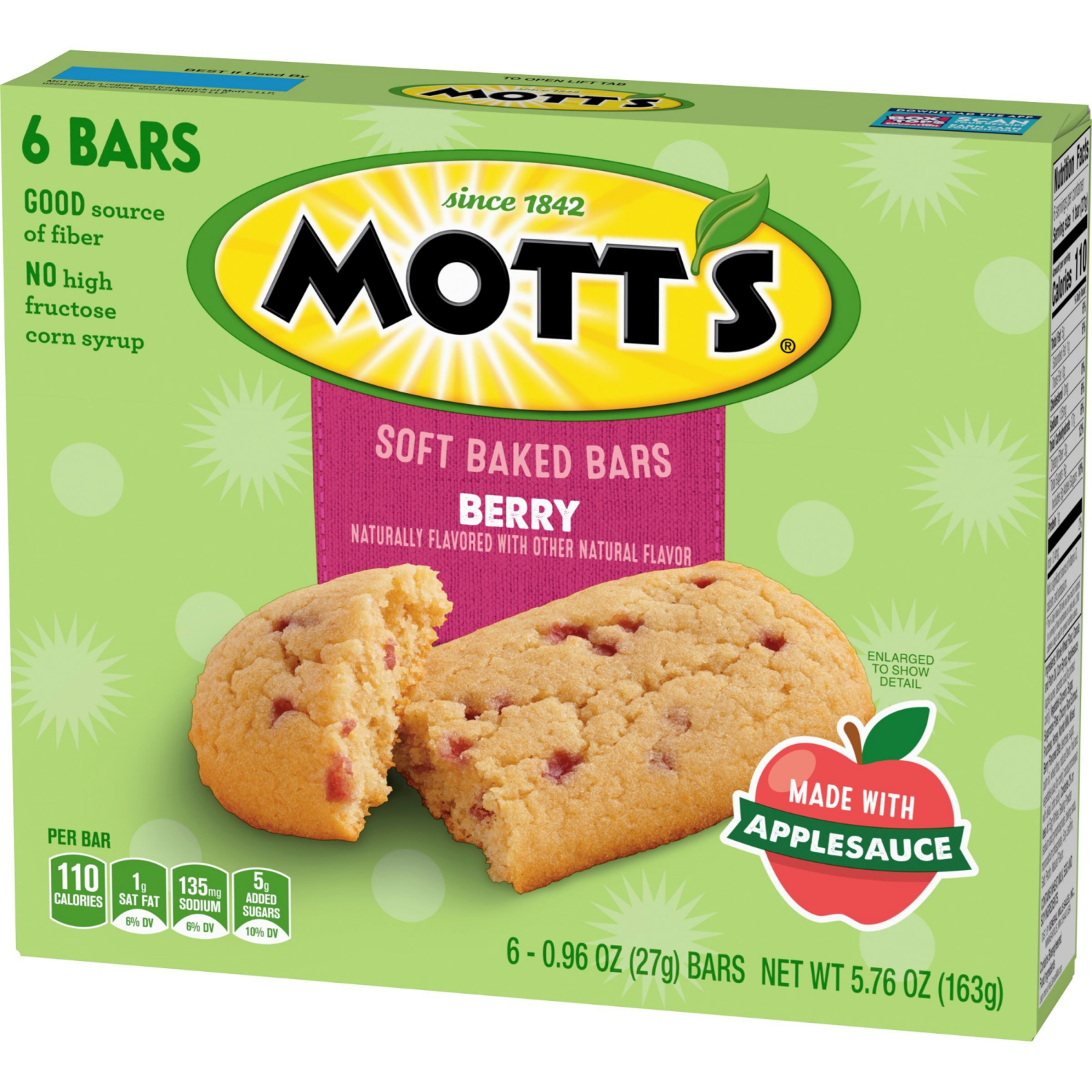slide 6 of 6, Mott's Soft Baked Bars, Berry, Made With Applesauce- 6 ct, 6 ct