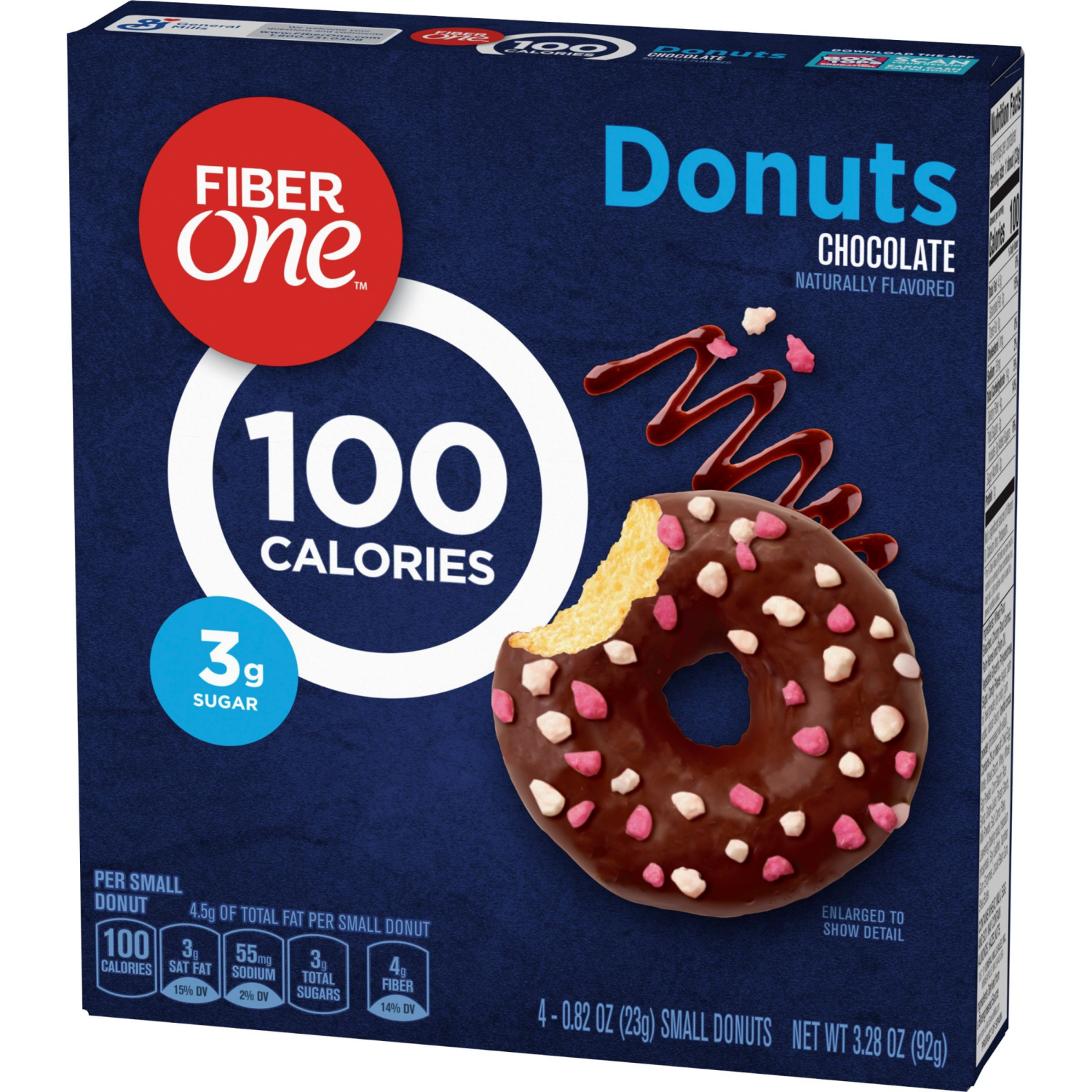 slide 6 of 6, Fiber One Chocolate Donuts 4 Count, 3.28 OZ, 4 ct